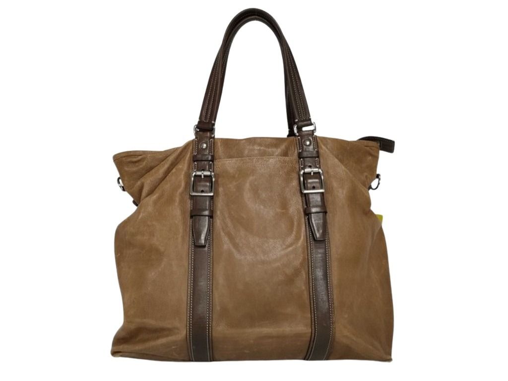 COACH コーチ ハンドバッグ ハリソン 70389 ブラウン系 レザー ユニセックス シルバー金具