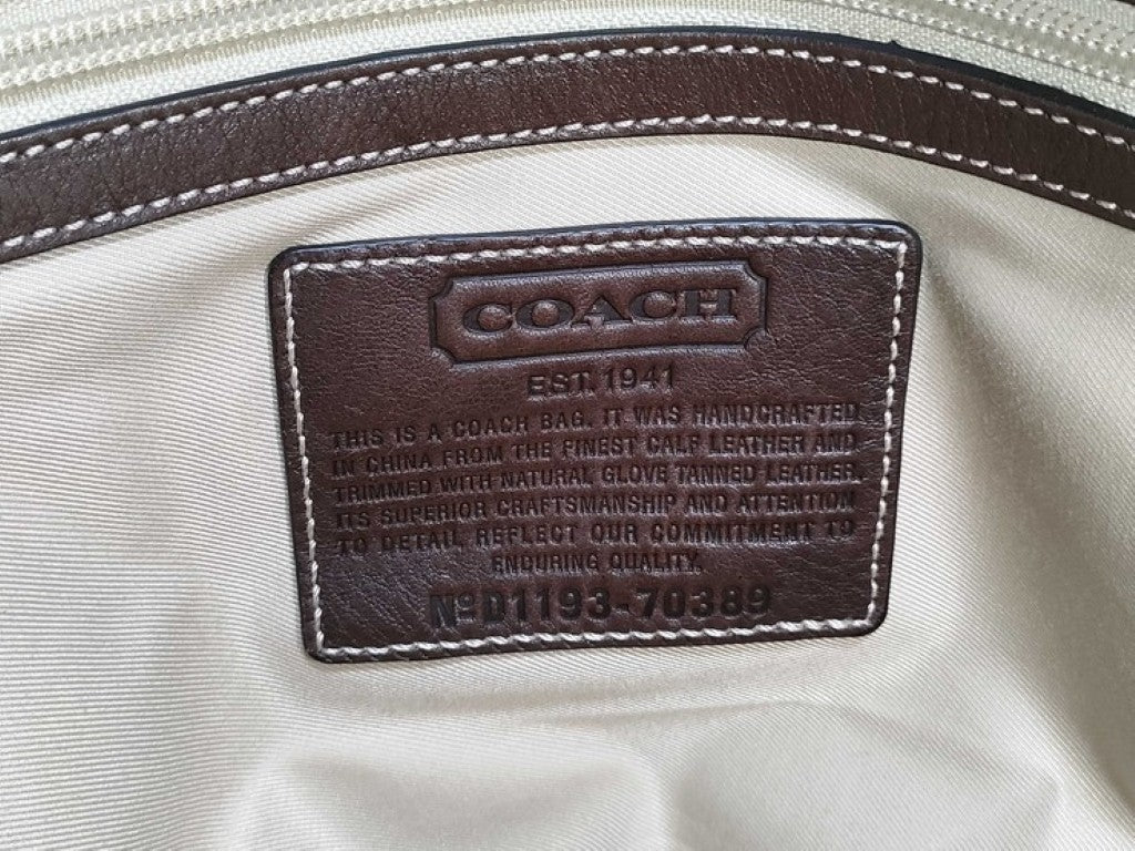 COACH コーチ ハンドバッグ ハリソン 70389 ブラウン系 レザー ユニセックス シルバー金具