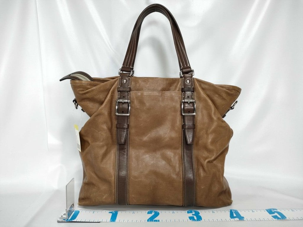 COACH コーチ ハンドバッグ ハリソン 70389 ブラウン系 レザー ユニセックス シルバー金具