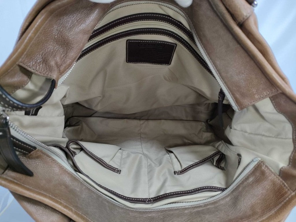 COACH コーチ ハンドバッグ ハリソン 70389 ブラウン系 レザー ユニセックス シルバー金具