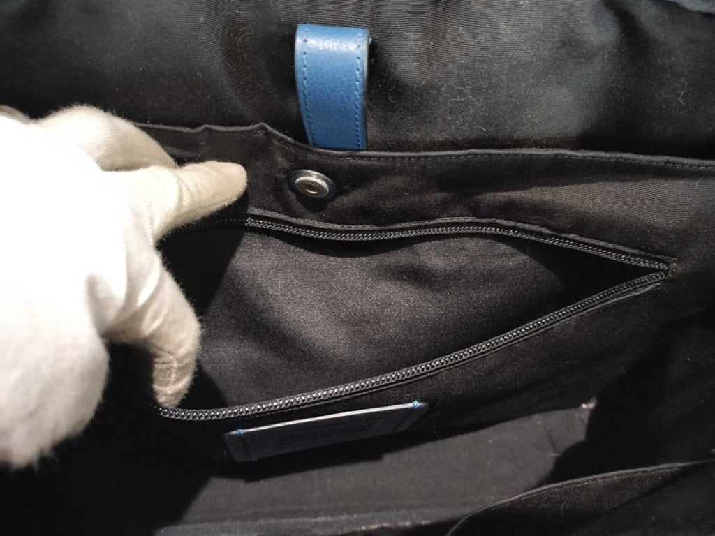 COACH コーチ ビジネスバッグ ハミルトン F54801 ブルー系 レザー メンズ ハンドバッグ シルバー金具