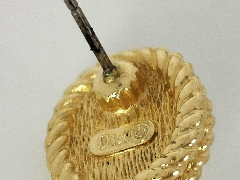 Dior ディオール ピアス ゴールド系 メタル フェイクパール レディース オーバル