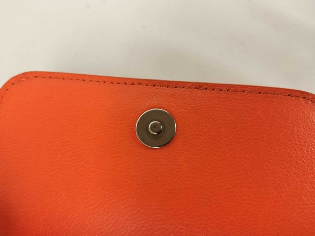 BALENCIAGA バレンシアガ フォンショルダー キャッシュ フォン カードホルダー 640536 オレンジ系 レザー レディース 美品