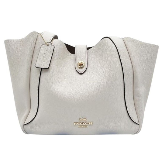 COACH コーチ トートバッグ ハドリー CAL17 ホワイト系 レザー レディース ターンロック ゴールド金具