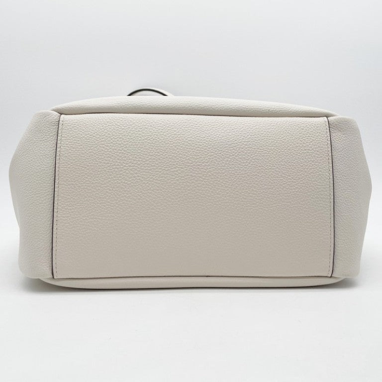 COACH コーチ トートバッグ ハドリー CAL17 ホワイト系 レザー レディース ターンロック ゴールド金具