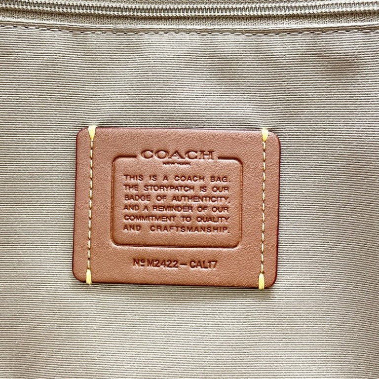 COACH コーチ トートバッグ ハドリー CAL17 ホワイト系 レザー レディース ターンロック ゴールド金具