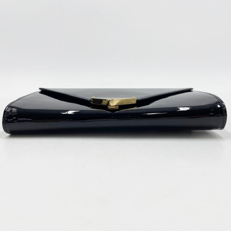 PRADA プラダ ショルダーバッグ トライアングルトゴ 1BP051 ブラック系 パテントレザー レディース チェーン ゴールド金具 美品
