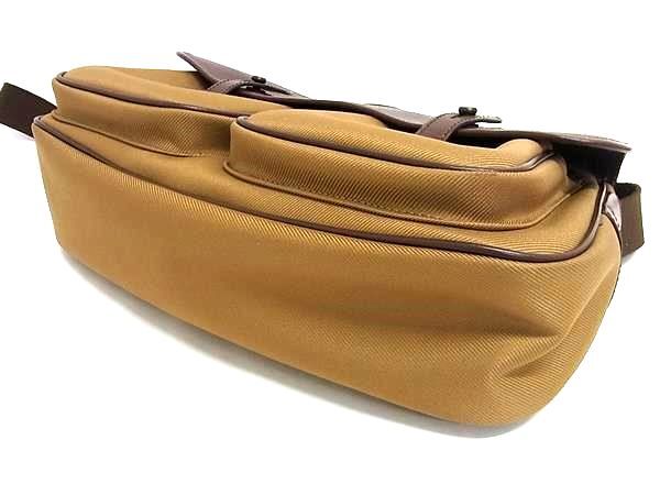 HUNTING WORLD ハンティングワールド ショルダーバッグ メッセンジャー キャリーオール カーキ ボルドー レザー キャンバス メンズ 美品