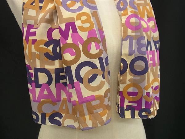 CHANEL シャネル ストール ココマーク マルチカラー シルク100% レディース スカーフ ショール