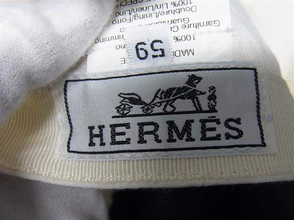 HERMES エルメス ベースボールキャップ セリエ ホワイト系 リネン100％ ユニセックス