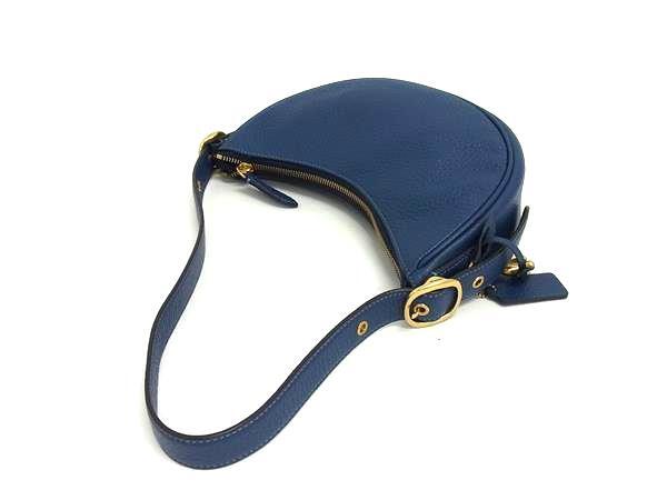 COACH コーチ ショルダーバッグ ルナ CC439 ブルー レザー レディース 美品