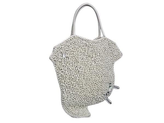 ANTEPRIMA アンテプリマ ハンドバッグ ワイヤーバッグ ホワイト系 PVCワイヤー レディース ラインストーン バード トリ 超美品