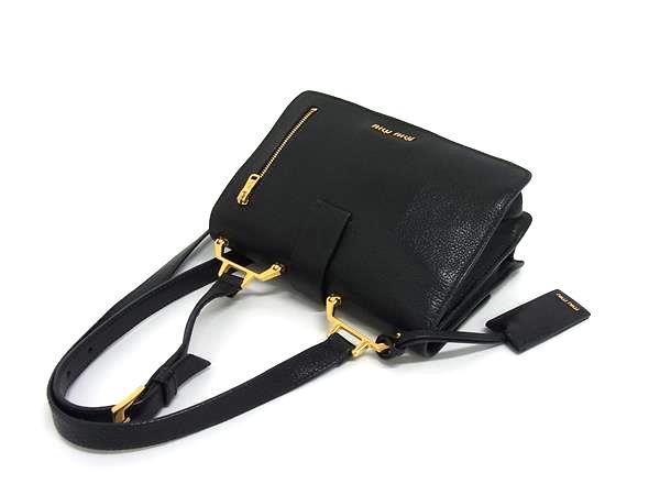 miumiu ミュウミュウ ショルダーバッグ マドラス RT0609 ブラック レザー レディース ゴールド金具