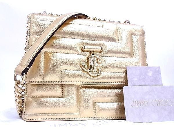 JIMMY CHOO ジミーチュウ ショルダーバッグ ヴァレンヌ アべニューコレクション ゴールド系 レザー レディース 22AW チェーン ゴールド金具 新品未使用展示品
