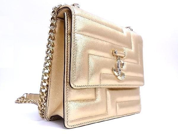 JIMMY CHOO ジミーチュウ ショルダーバッグ ヴァレンヌ アべニューコレクション ゴールド系 レザー レディース 22AW チェーン ゴールド金具 新品未使用展示品