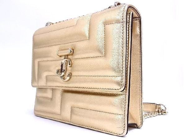 JIMMY CHOO ジミーチュウ ショルダーバッグ ヴァレンヌ アべニューコレクション ゴールド系 レザー レディース 22AW チェーン ゴールド金具 新品未使用展示品