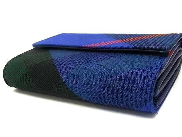 BURBERRY バーバリー 三つ折り財布 COMPACT WALLET CHECK JAC 8086004 ブルー系 キャンバス レディース チェック柄 新品未使用展示品