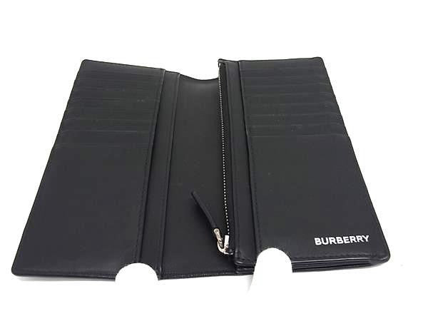 BURBERRY バーバリー 長財布 ブラック系 PVC メンズ 二つ折り 美品