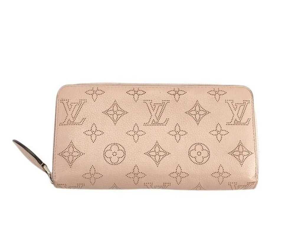 LOUIS VUITTON ルイヴィトン 長財布 ジッピーウォレット M82755 ジャスミンピンク系 マヒナ レディース ラウンドファスナー シルバー金具 美品