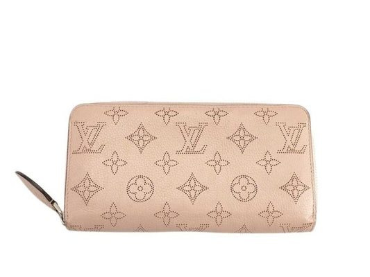 LOUIS VUITTON ルイヴィトン 長財布 ジッピーウォレット M82755 ジャスミンピンク系 マヒナ レディース ラウンドファスナー シルバー金具 美品