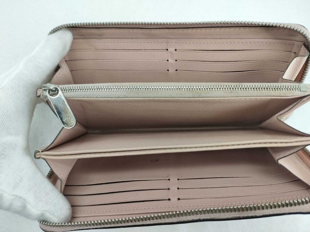 LOUIS VUITTON ルイヴィトン 長財布 ジッピーウォレット M82755 ジャスミンピンク系 マヒナ レディース ラウンドファスナー シルバー金具 美品