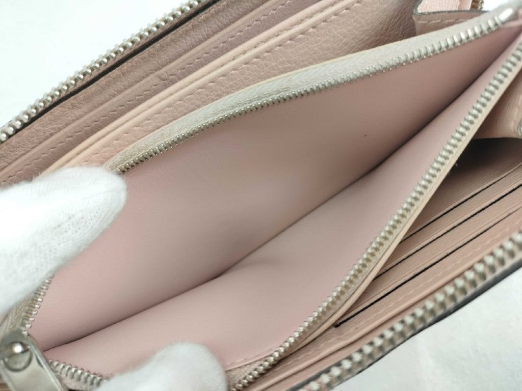 LOUIS VUITTON ルイヴィトン 長財布 ジッピーウォレット M82755 ジャスミンピンク系 マヒナ レディース ラウンドファスナー シルバー金具 美品