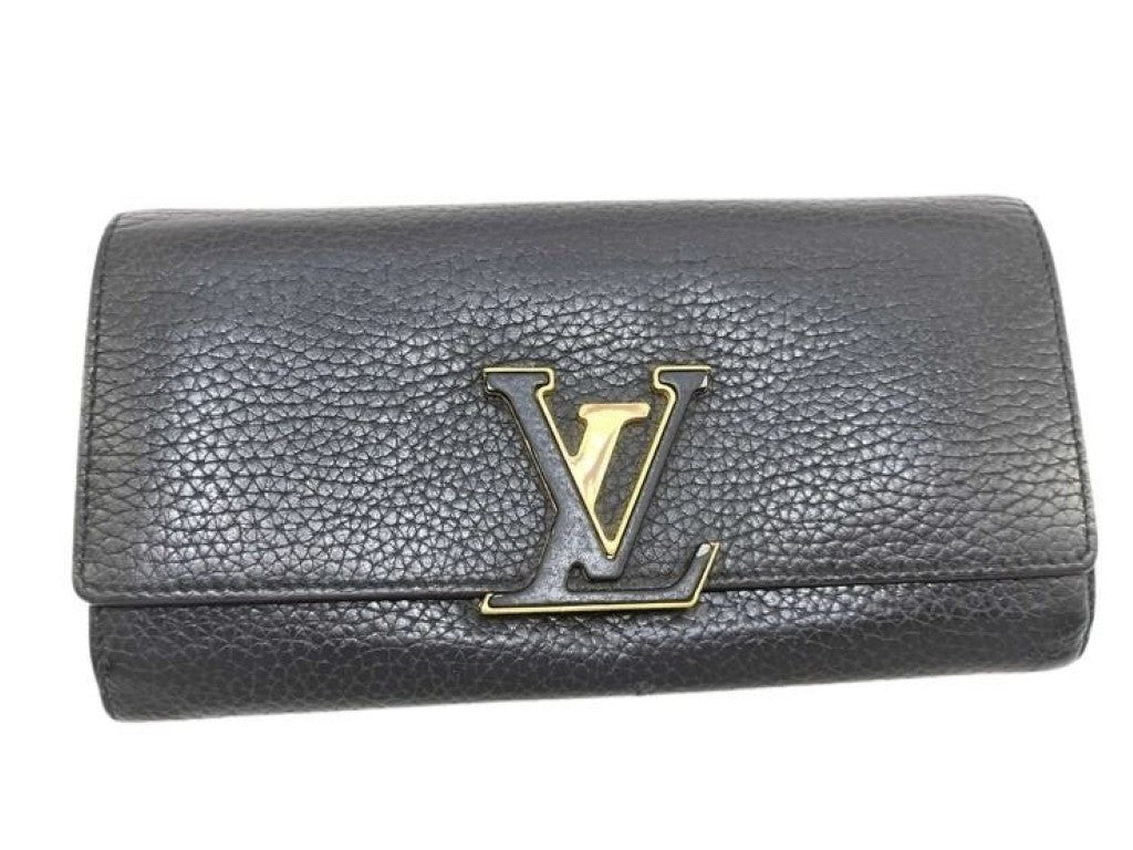 LOUIS VUITTON ルイヴィトン 長財布 ポルトフォイユ カプシーヌ M61248 ノワール（ブラック）系 トリヨンレザー レディース 二つ折り ゴールド金具