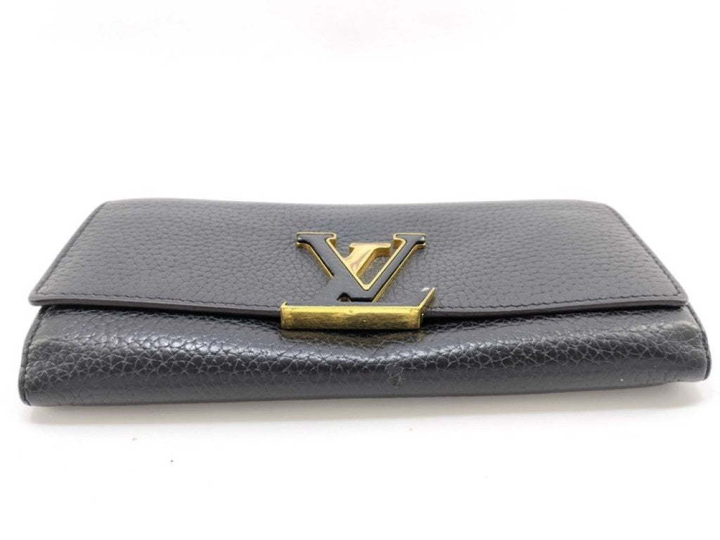 LOUIS VUITTON ルイヴィトン 長財布 ポルトフォイユ カプシーヌ M61248 ノワール（ブラック）系 トリヨンレザー レディース 二つ折り ゴールド金具