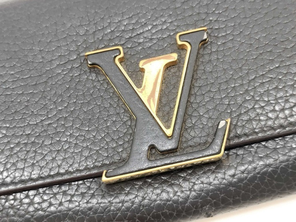 LOUIS VUITTON ルイヴィトン 長財布 ポルトフォイユ カプシーヌ M61248 ノワール（ブラック）系 トリヨンレザー レディース 二つ折り ゴールド金具