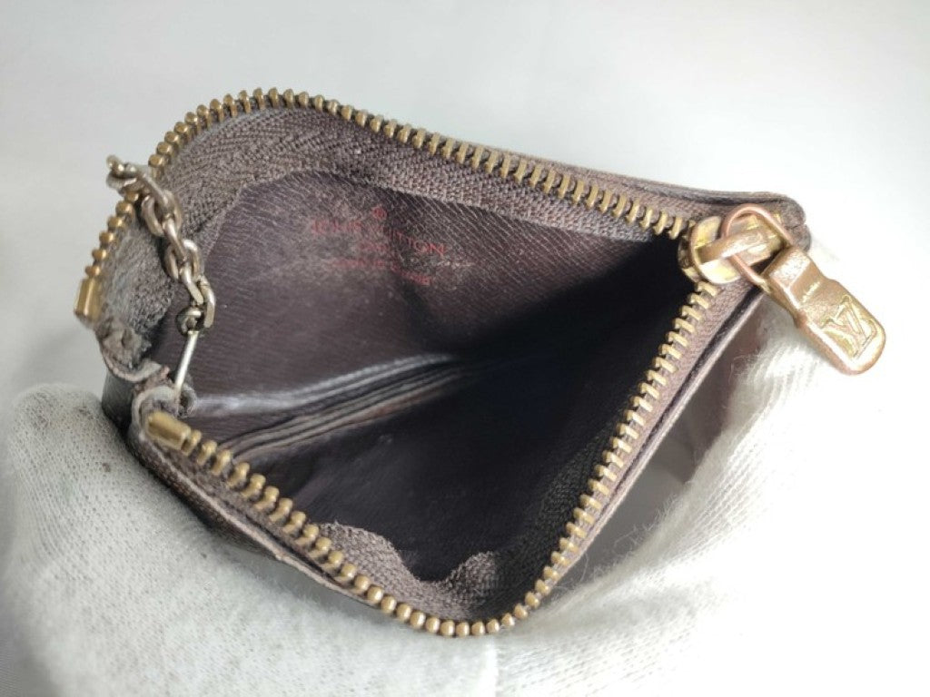 LOUIS VUITTON ルイヴィトン コインケース ポシェットクレ N62658 エベヌ（ブラウン）系 ダミエ ユニセックス ゴールド金具