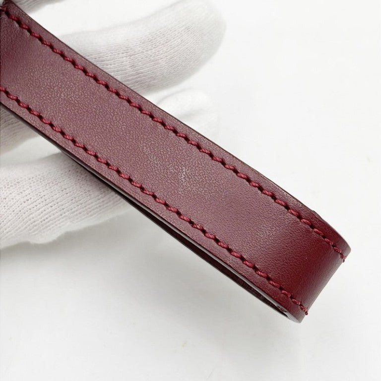 Cartier カルティエ セカンドバッグ マストライン L1000509 ボルドー系 レザー メンズ クラッチバッグ ゴールド金具 美品