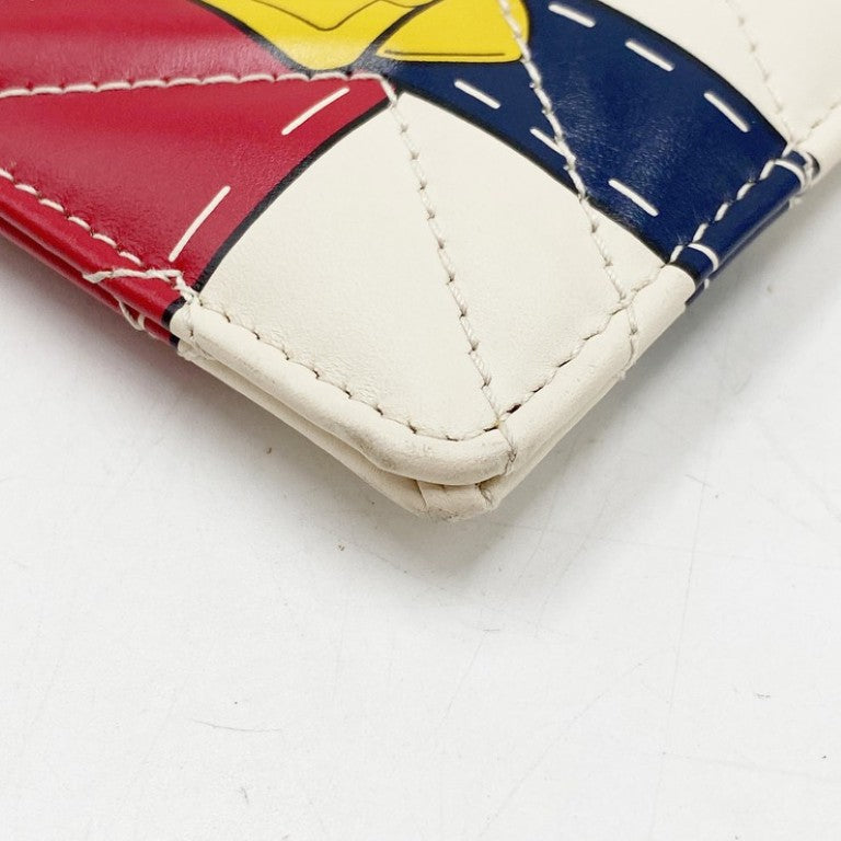 GUCCI グッチ クラッチバッグ GGマーモント 466489 アイボリー レッド ネイビー系 レザー ユニセックス ベルトモチーフ ゴールド金具 美品