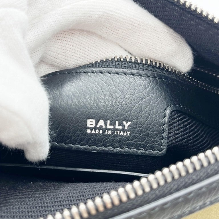 BALLY バリー ショルダーバッグ ARKLE LOGO CROSS カーキ ブラック系 キャンバス ユニセックス クロスボディバッグ シルバー金具 超美品