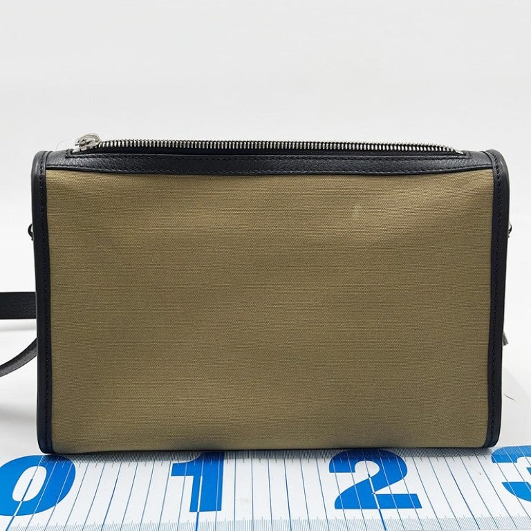 BALLY バリー ショルダーバッグ ARKLE LOGO CROSS カーキ ブラック系 キャンバス ユニセックス クロスボディバッグ シルバー金具 超美品