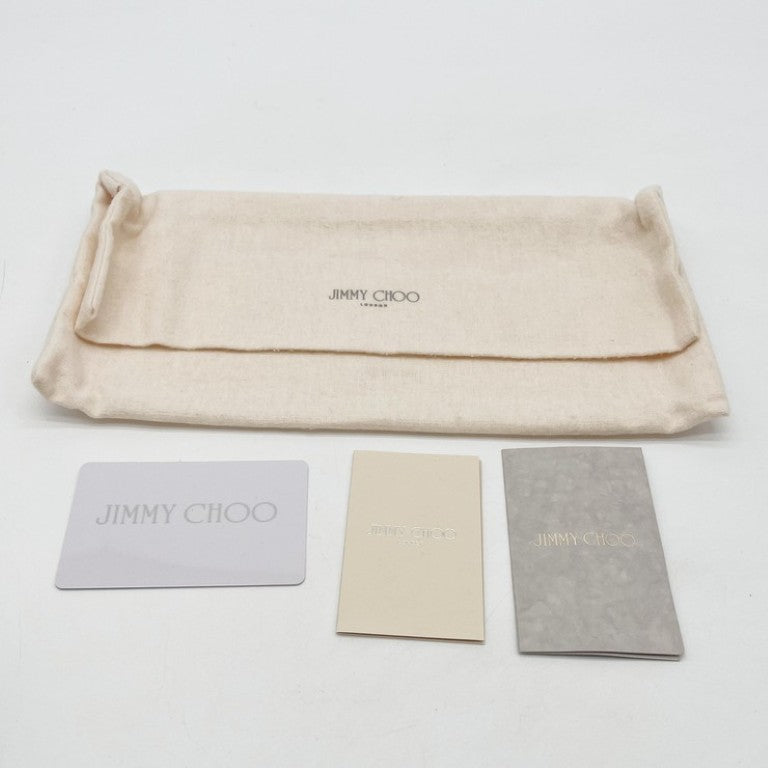 JIMMY CHOO ジミーチュウ 長財布 カーキ系 レザー ユニセックス L字ファスナー スタースタッズ 美品