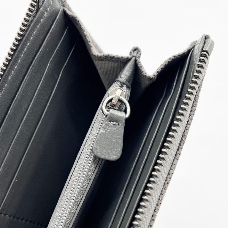 JIMMY CHOO ジミーチュウ 長財布 カーキ系 レザー ユニセックス L字ファスナー スタースタッズ 美品