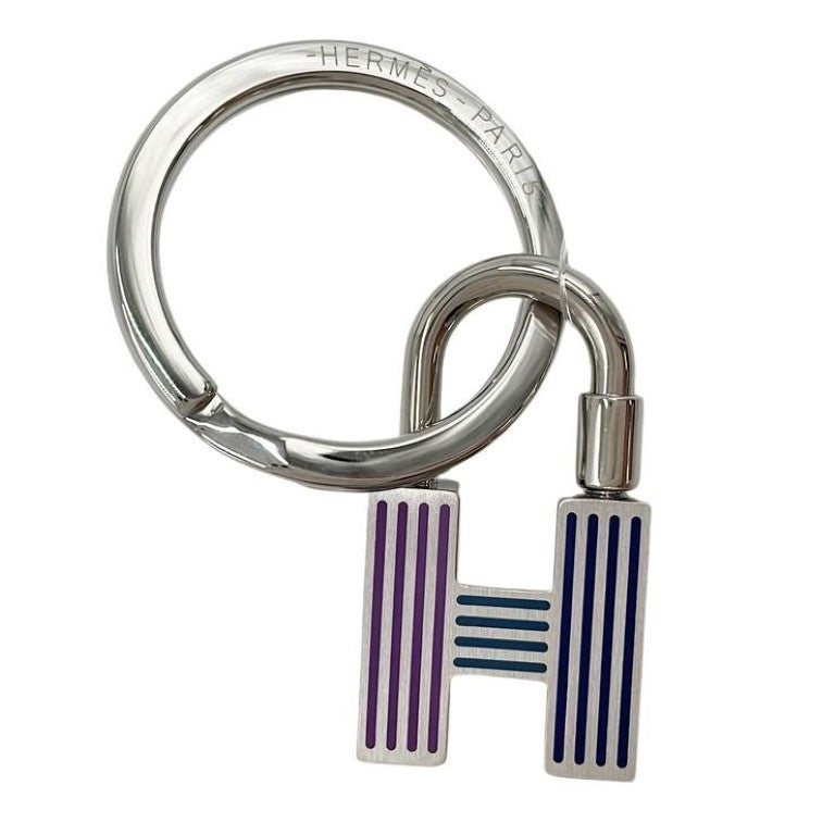 HERMES エルメス キーホルダー カデナ クイズレインボー シルバー系 メタル ユニセックス 美品