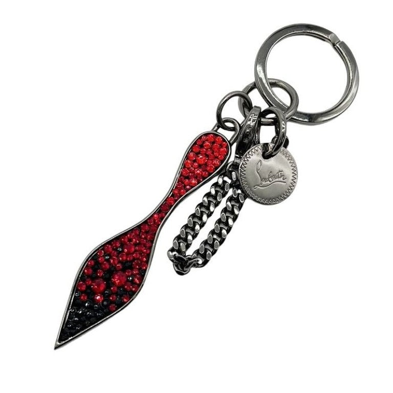 Christian Louboutin クリスチャン ルブタン キーホルダー レッド ガンメタ系 メタル ユニセックス 美品