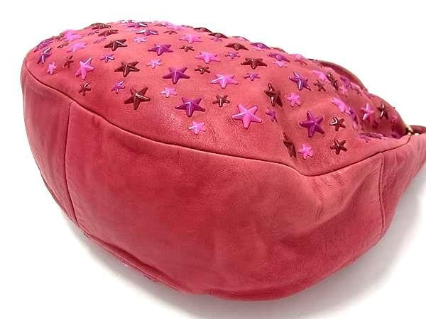 JIMMY CHOO ジミーチュウ ショルダーバッグ スカイバッグ ピンク系 レザー レディース スタースタッズ ハンドバッグ 美品