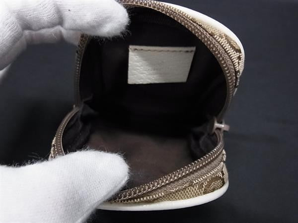 GUCCI グッチ ポーチ 115249 ブラウン系×アイボリー系 GGキャンバス×レザー ユニセックス GG柄 美品