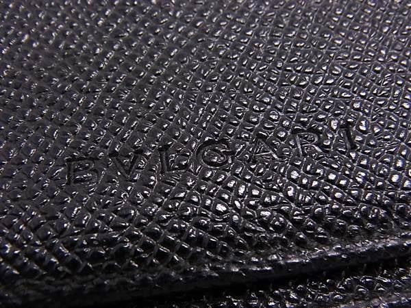 BVLGARI ブルガリ カードケース 20358 ブラック系 グレインカーフレザー メンズ 美品