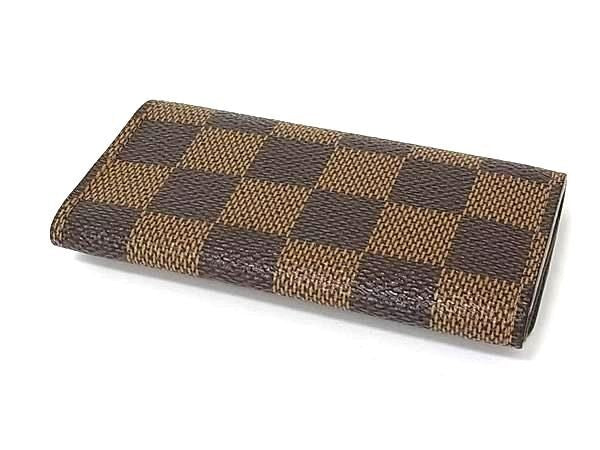 LOUIS VUITTON ルイヴィトン キーケース ミュルティクレ4 N62631 エベヌ（ブラウン）系 ダミエ ユニセックス ４連 ゴールド金具 美品