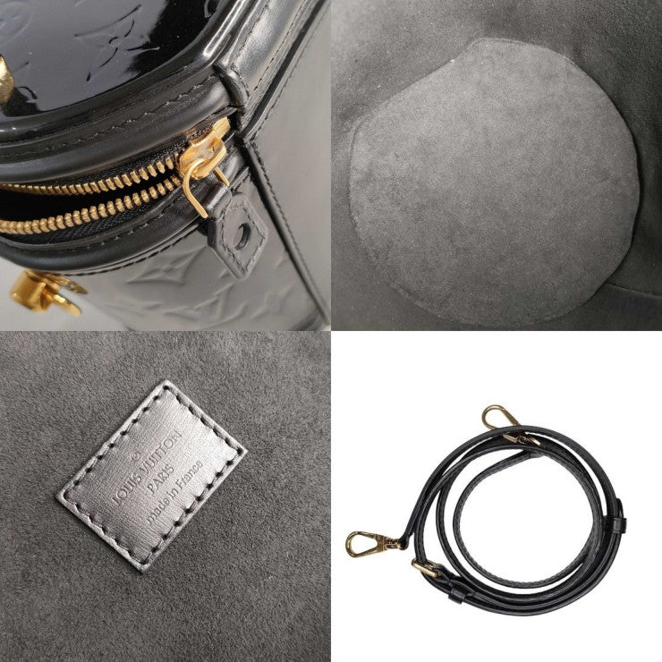 LOUIS VUITTON ルイヴィトン バニティバッグ モノグラムヴェルニ カンヌPM M53997 ブラック系 パテントレザー レディース 2WAY ハンドバッグ ショルダーバッグ ゴールド金具 美品