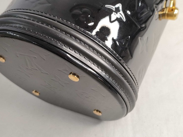 LOUIS VUITTON ルイヴィトン バニティバッグ モノグラムヴェルニ カンヌPM M53997 ブラック系 パテントレザー レディース 2WAY ハンドバッグ ショルダーバッグ ゴールド金具 美品