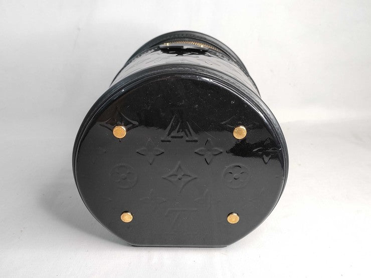 LOUIS VUITTON ルイヴィトン バニティバッグ モノグラムヴェルニ カンヌPM M53997 ブラック系 パテントレザー レディース 2WAY ハンドバッグ ショルダーバッグ ゴールド金具 美品