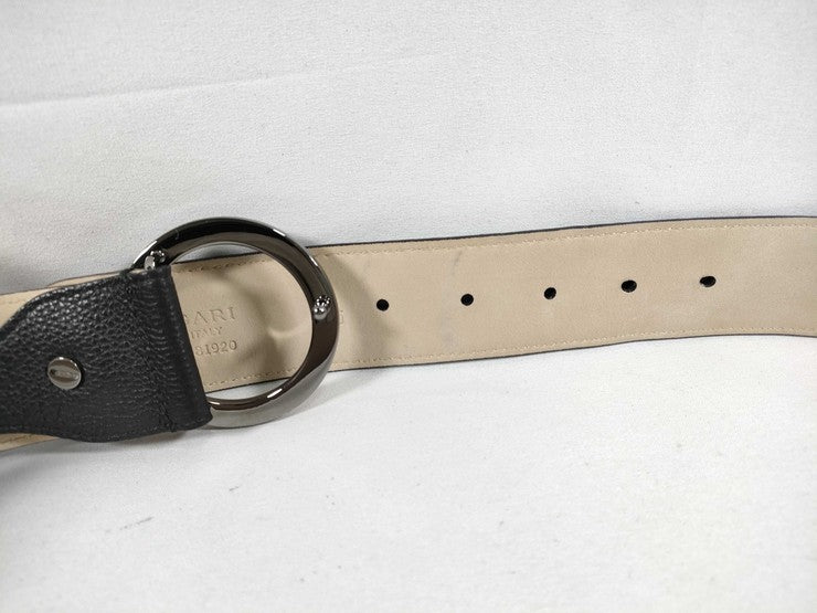 BVLGARI ブルガリ ベルト ブルガリブルガリ マン ベルト 281920 ブラック系 グレインカーフレザー メンズ シルバー金具 美品