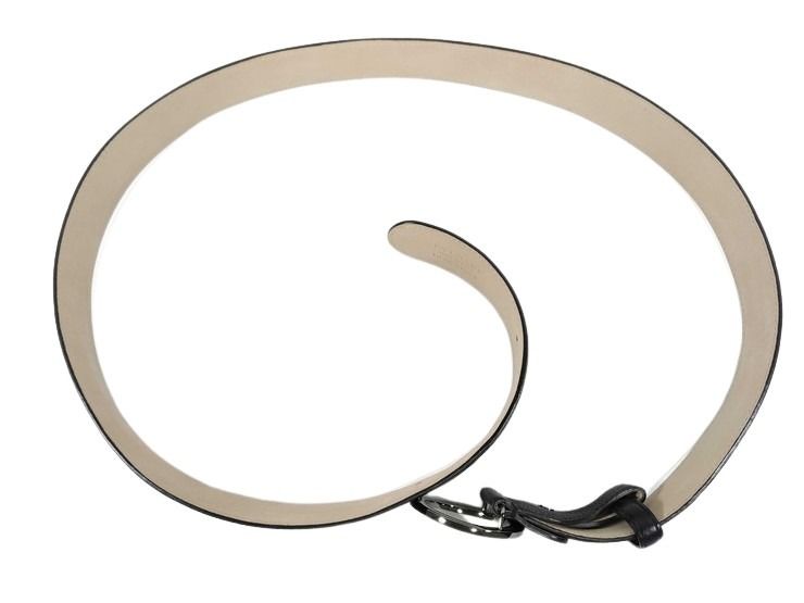 BVLGARI ブルガリ ベルト ブルガリブルガリ マン ベルト 281920 ブラック系 グレインカーフレザー メンズ シルバー金具 美品