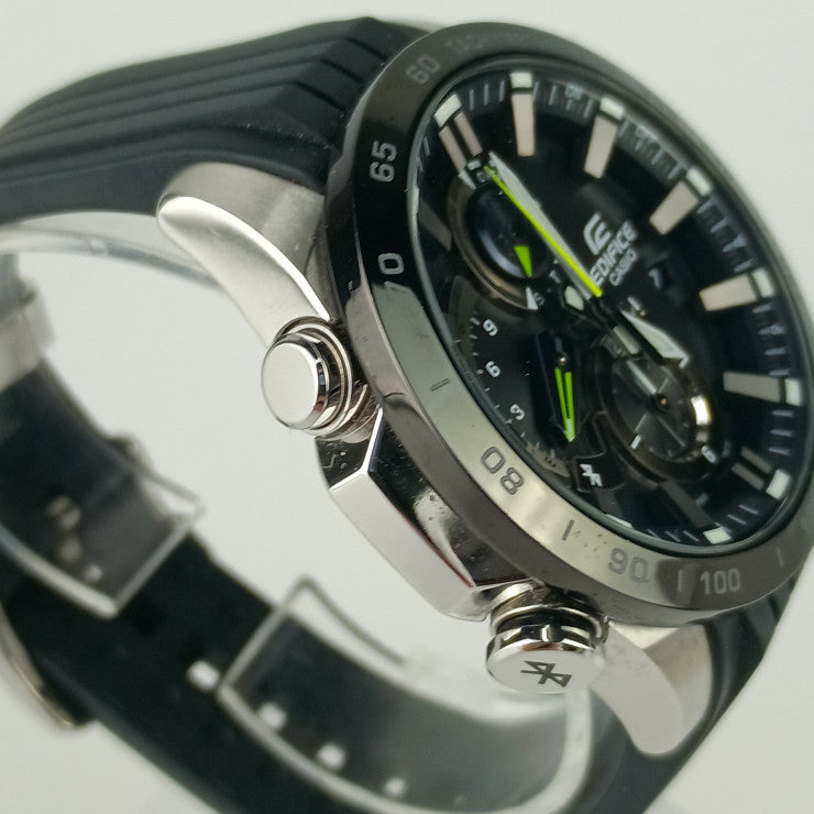 CASIO カシオ 腕時計 EDIFICE エディフィス EQB-800 Series EQB-800BR-1AJF ブラック文字盤系 ステンレススチール デュラソフトバンド（フッ素ラバー） メンズ アナログ 美品