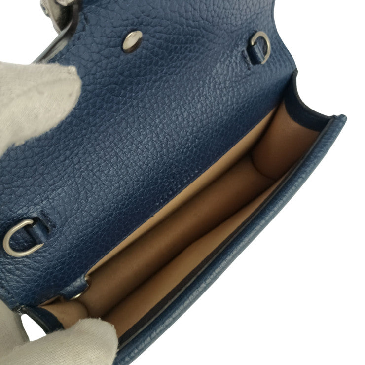 GUCCI グッチ ショルダーバッグ ディオニュソス 476432 ブルー系 レザー レディース クロスボディバッグ タイガーヘッド クリスタル チェーン シルバー金具 美品