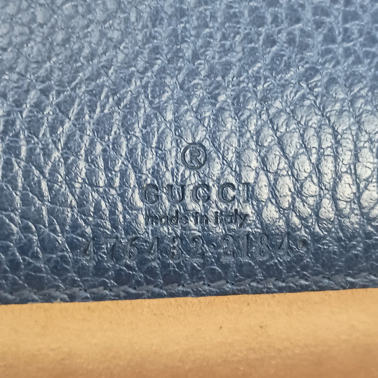 GUCCI グッチ ショルダーバッグ ディオニュソス 476432 ブルー系 レザー レディース クロスボディバッグ タイガーヘッド クリスタル チェーン シルバー金具 美品